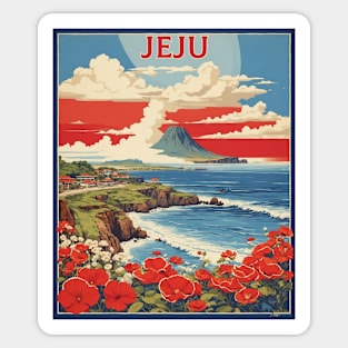 Jeju South Korea Travel Tourism Retro Vintage Sticker